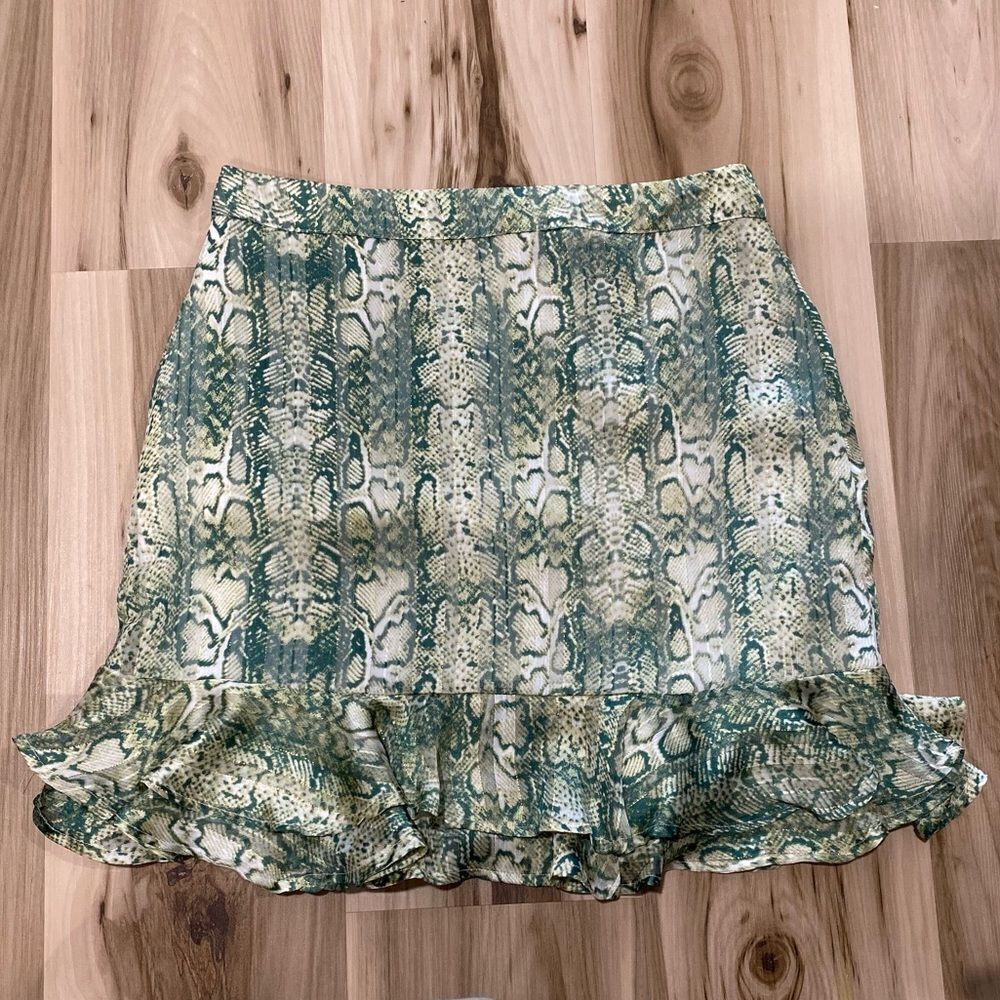 4si3nnaruffle Green Python Print Miniskirt Size S… - image 2
